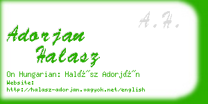 adorjan halasz business card